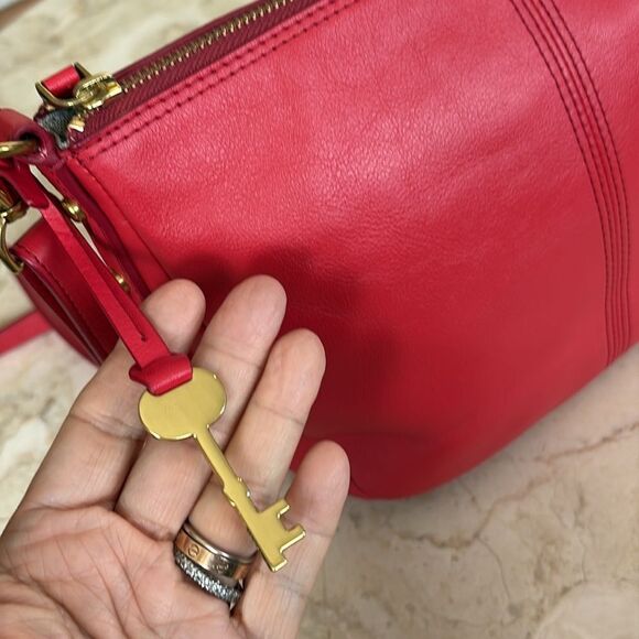 NWOT Fossil Jolie Red Leather Crossbody Bag - Picture 7 of 14